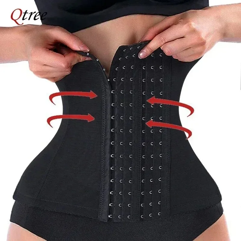 Shapewear Bodysuit Firm - ชุดกระชับสัดส่วน Qtree ช่วยลดเอว กระชับหน้าท้อง สร้างรูปร่างให้ผู้หญิง พร้อมสายรัดกระชับสัดส่วนและตะขอเกี่ยว