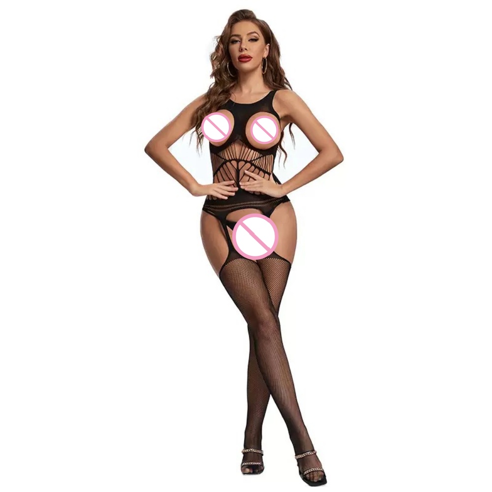 Lace Teddy Lingerie - ชุดชั้นในลูกไม้เซ็กซี่แบบโปร่งใสสำหรับผู้หญิง ชุดแคทสูทเปิดเป้า ถุงน่องรัดรูปสำหรับเซ็กส์ สายรัดคอแบบผูกหลัง ชุดบอดี้สูทแบบเปิดหลัง