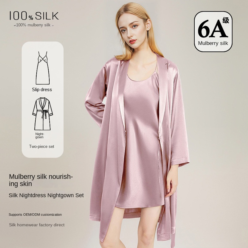 ชุดนอนผ้าไหมมัลเบอร์รี่ 100% ส - Robe Silk Women บทวิจารณ์และราคา
