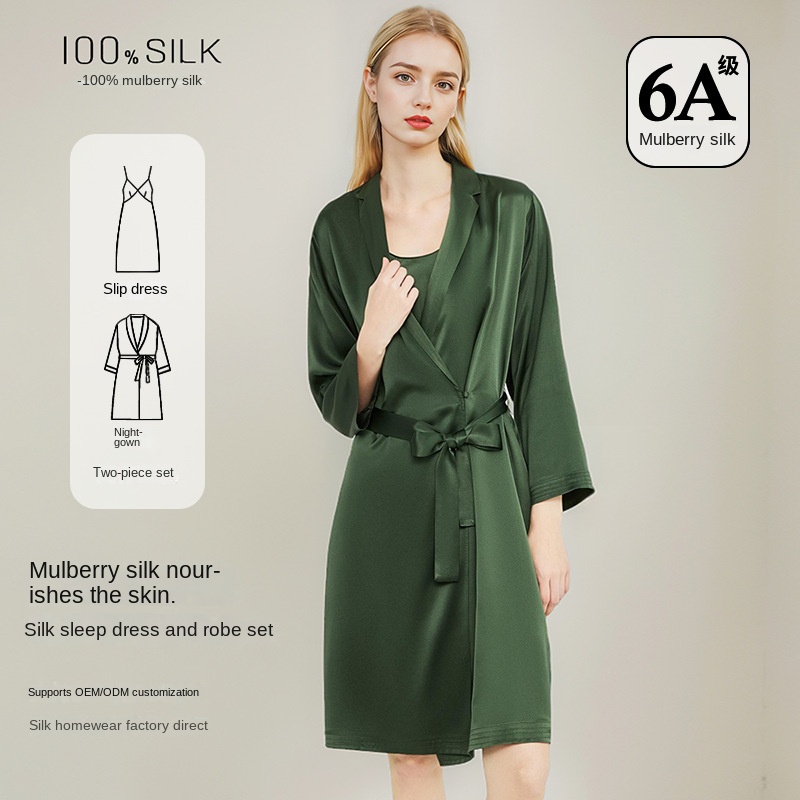 ชุดนอนผ้าไหมมัลเบอร์รี่ 100% ส - Robe Silk Women บทวิจารณ์และราคา