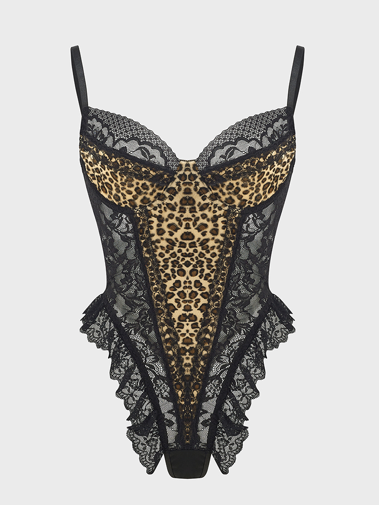 เซ็กซี่ลูกไม้เสือดาวรูปแบบBody - Shapewear Bodysuit Firm บทวิจารณ์และราคา
