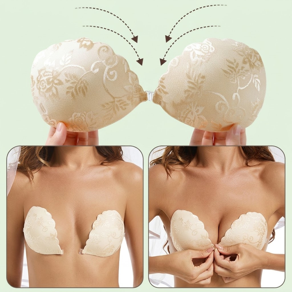บราติดกาวลูกไม้แบบสแกลลอป, บรา - Nipple Cover Pasties บทวิจารณ์และราคา